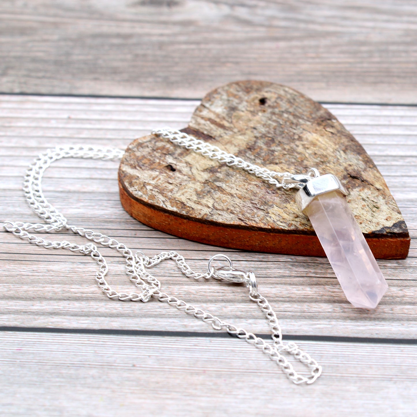 Gemstone Classic Point Pendant - Rose Quartz From Witch, Please!