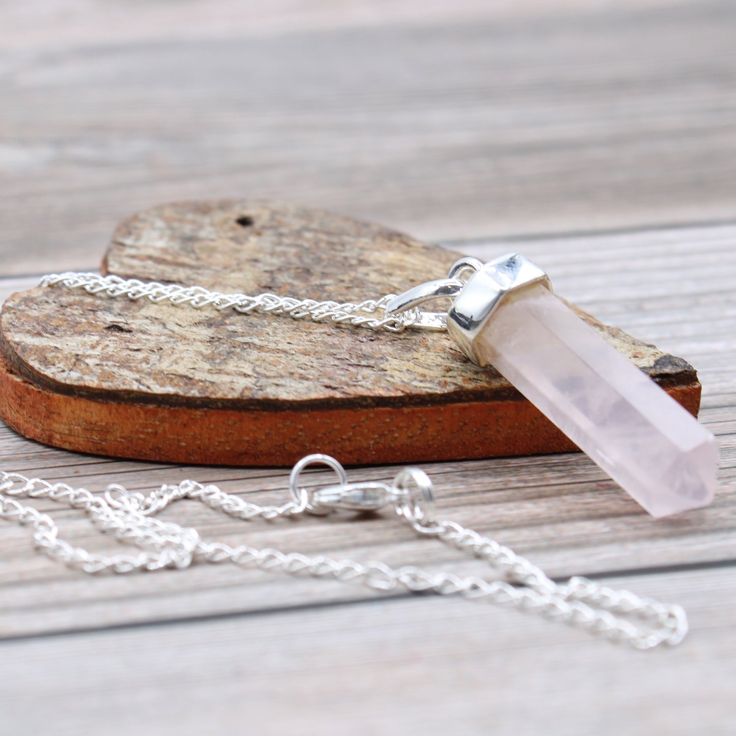 Gemstone Classic Point Pendant - Rose Quartz From Witch, Please!