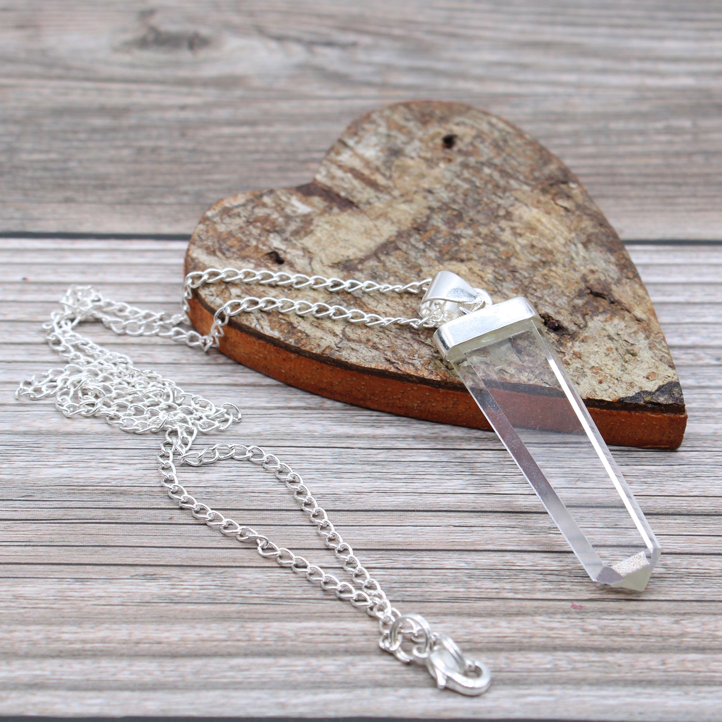 Gemstone Flat Pencil Pendant - Rock Quartz From Witch, Please!