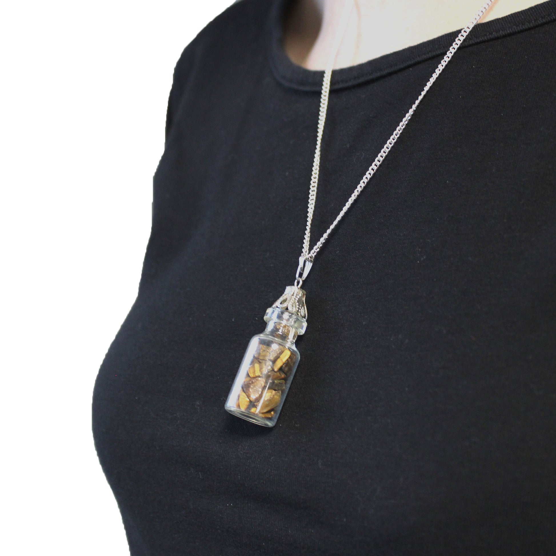 Bottled Gemstones Necklace - Tiger Eye From Witch, Please!