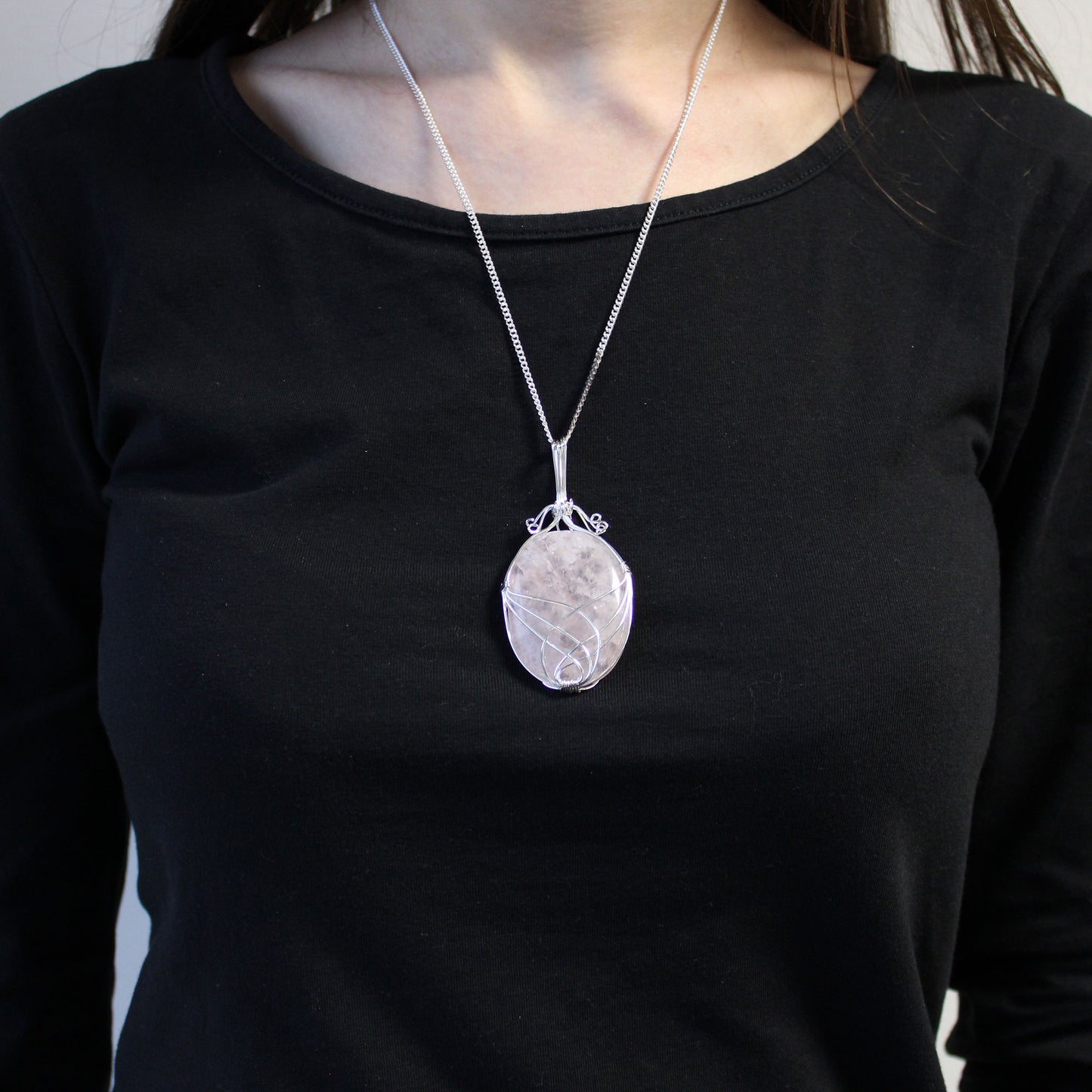 Swirl Wrapped Gemstone Necklace - Opalite From Witch, Please!