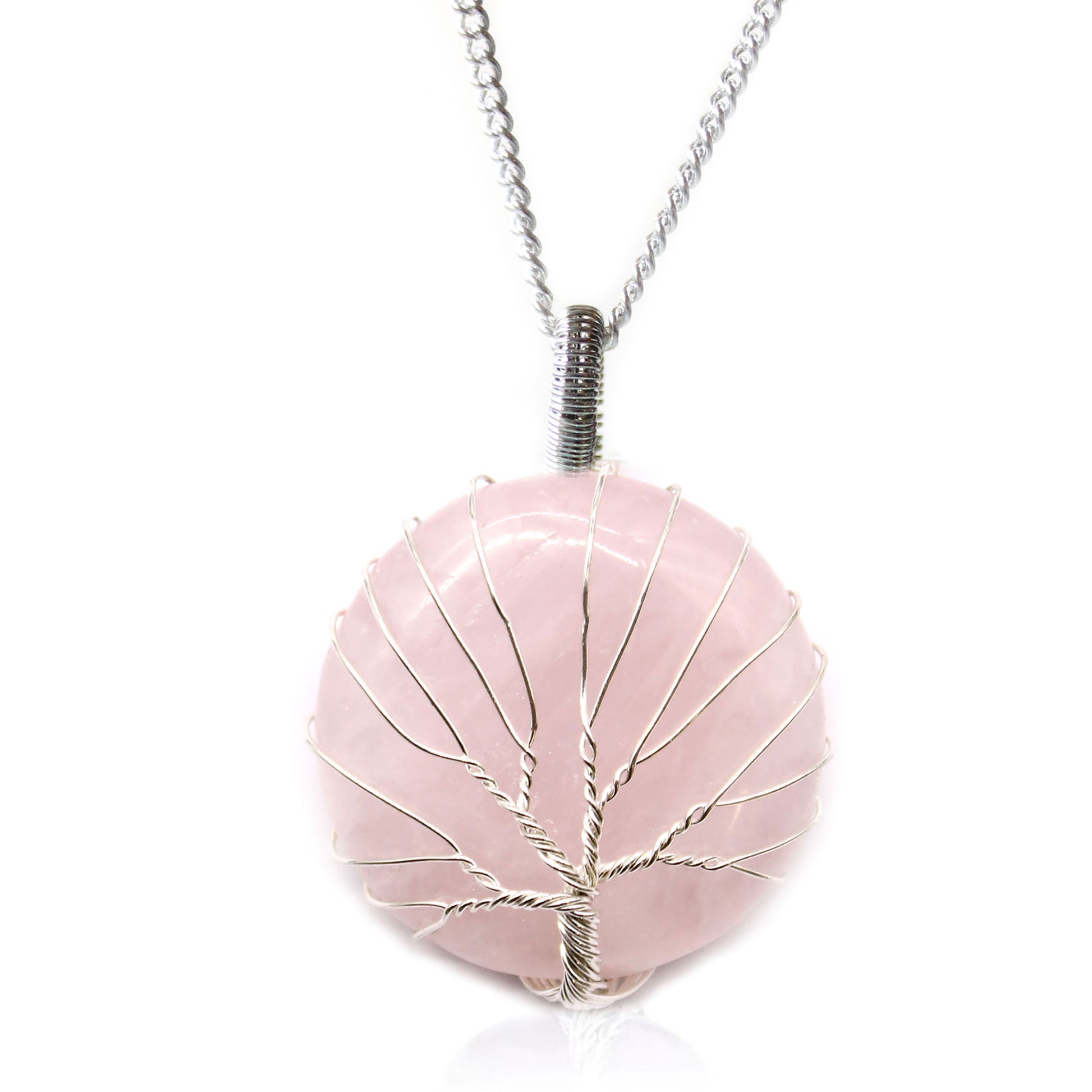 Tree of Life Gemstone Necklace - Rose Quartz From Witch, Please!