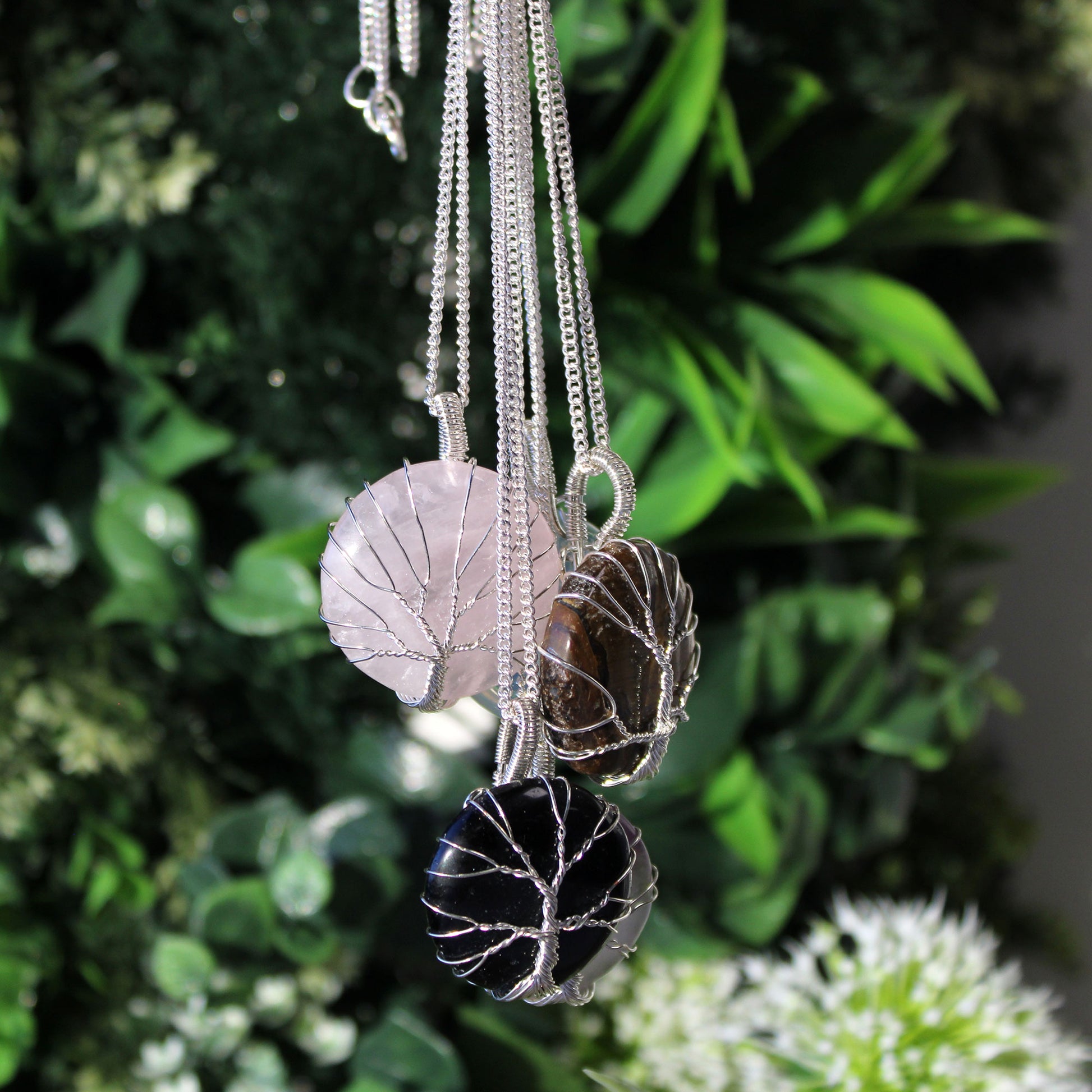 Tree of Life Gemstone Necklace - Rose Quartz From Witch, Please!