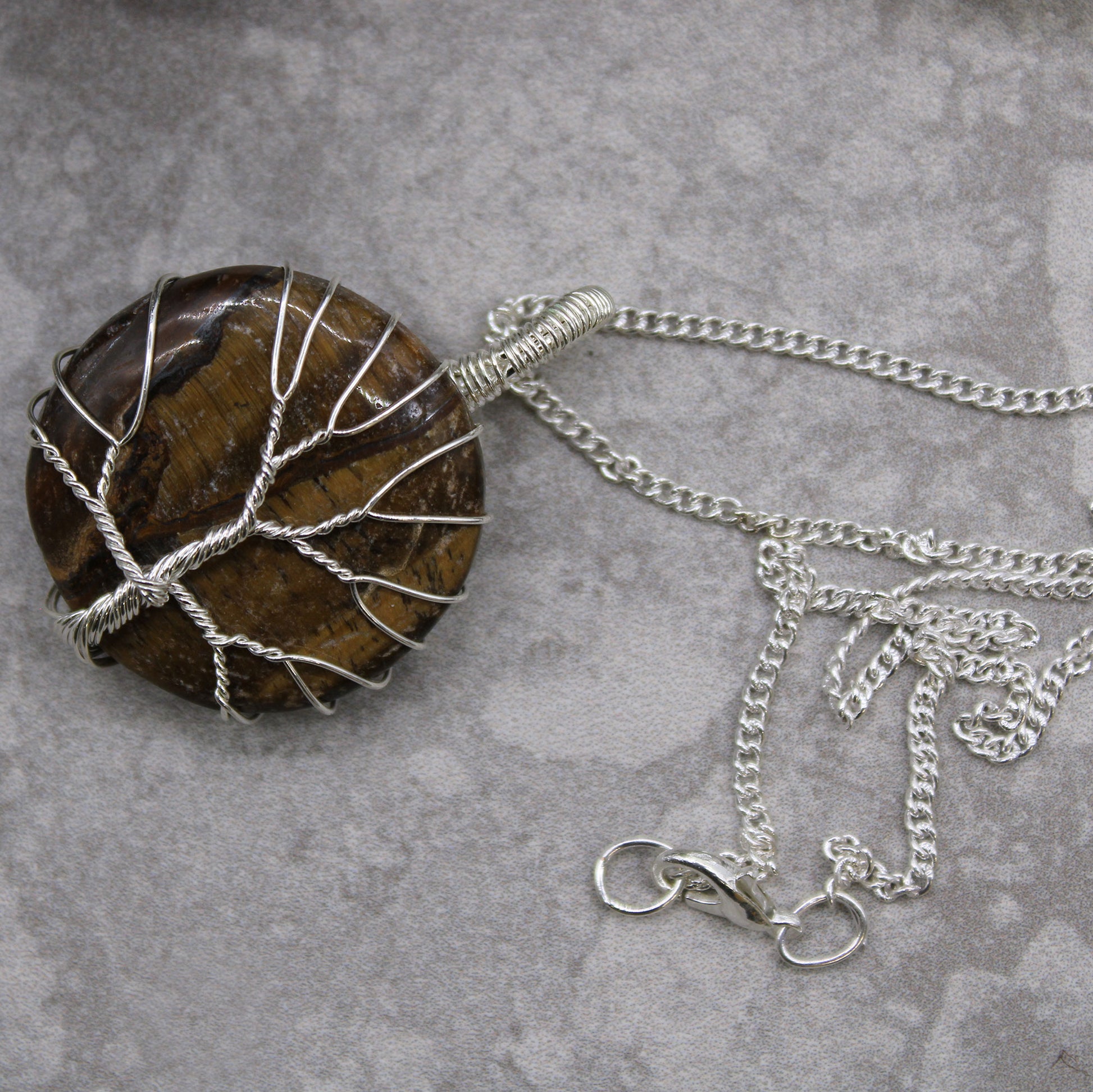 Tree of Life Gemstone Necklace - Tiger Eye From Witch, Please!