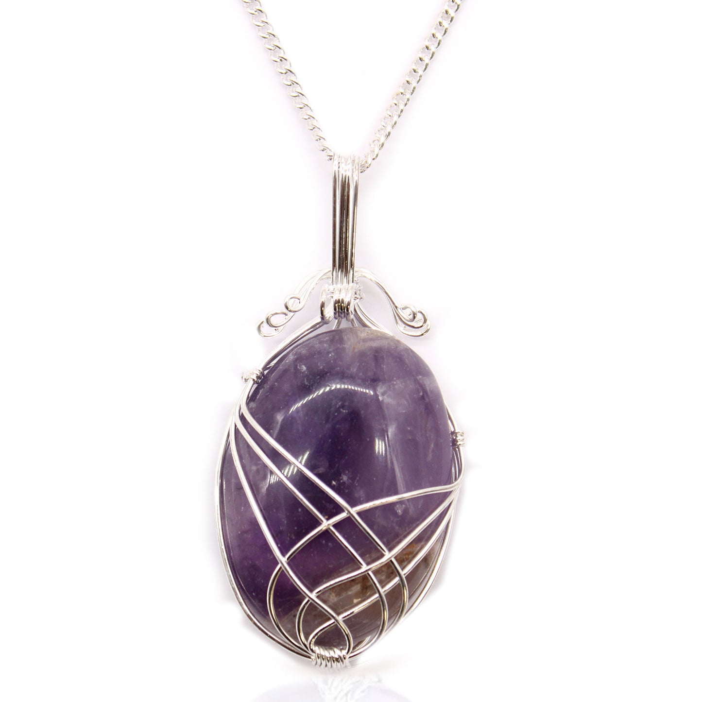 Swirl Wrapped Gemstone Necklace - Amethyst From Witch, Please!