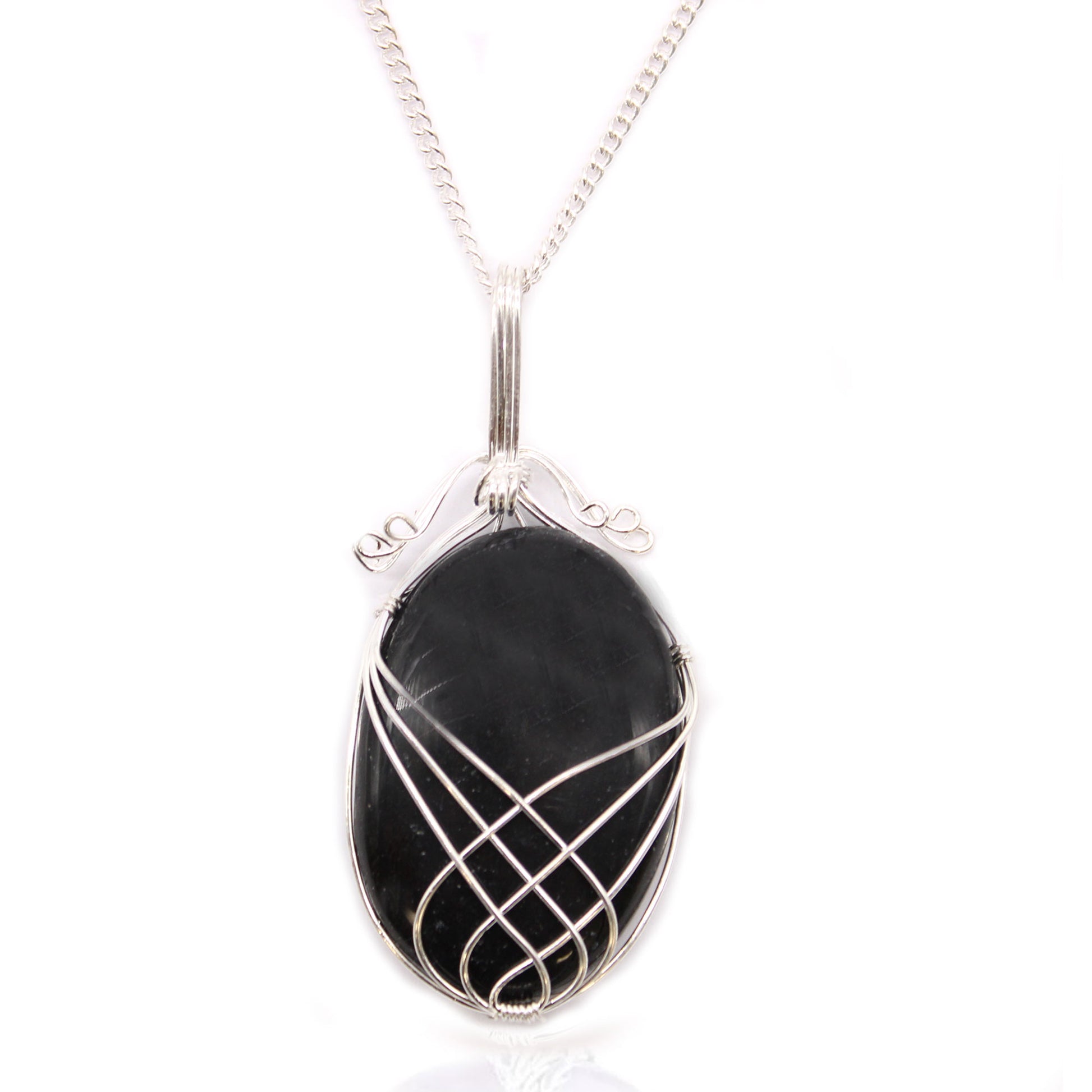 Swirl Wrapped Gemstone Necklace - Black Onyx From Witch, Please!