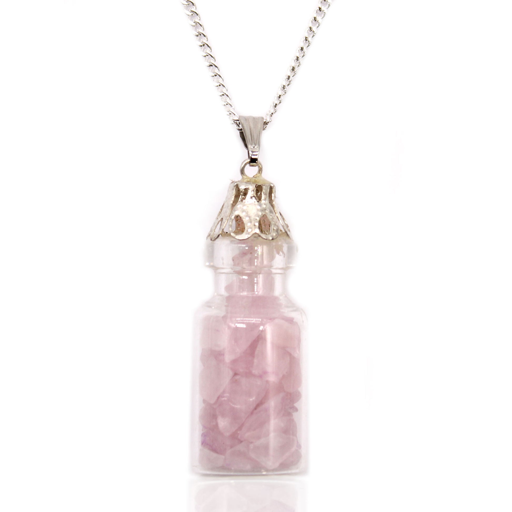 Bottled Gemstones Necklace - Rose Quartz From Witch, Please!