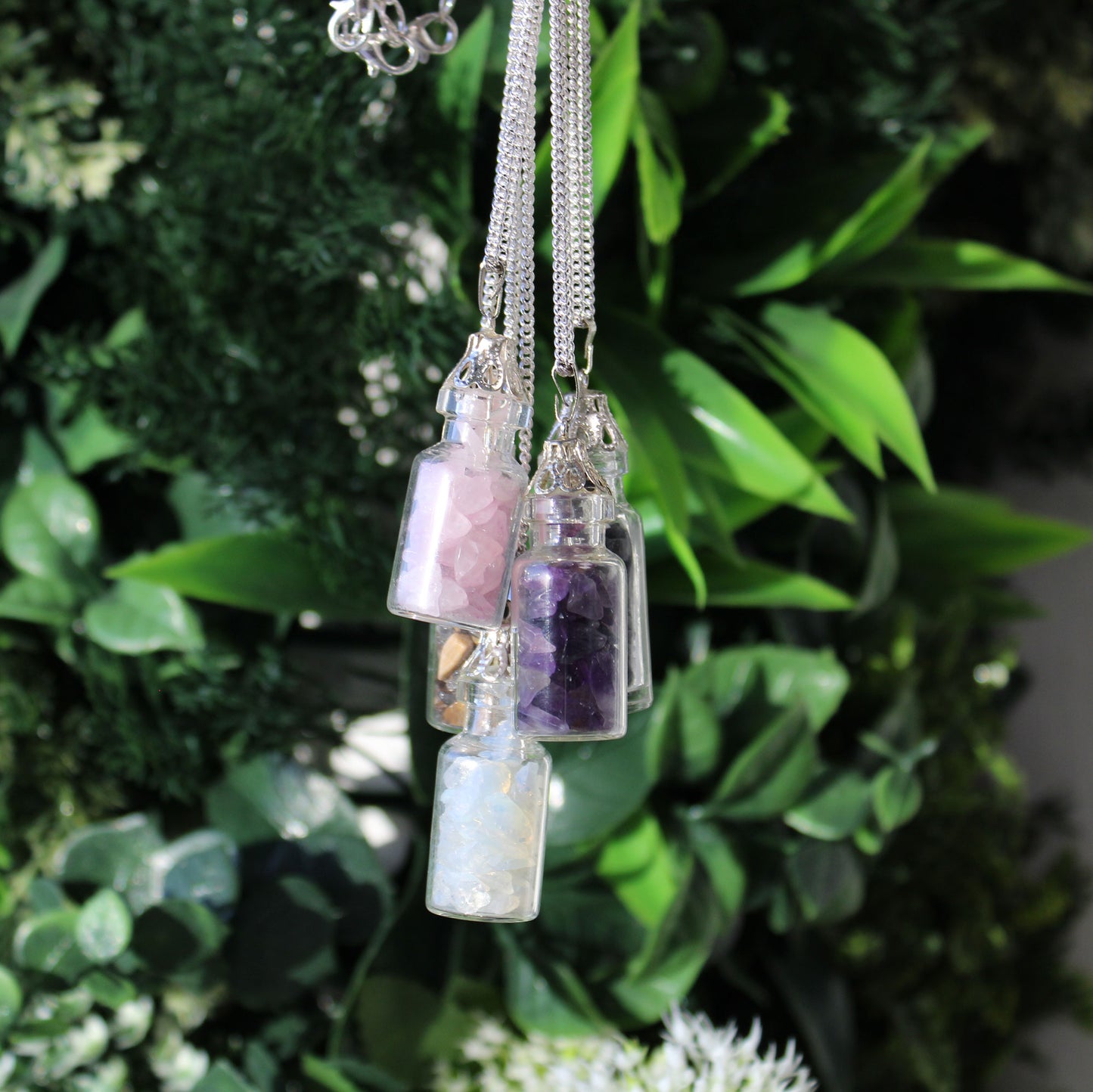 Bottled Gemstones Necklace - Rose Quartz From Witch, Please!