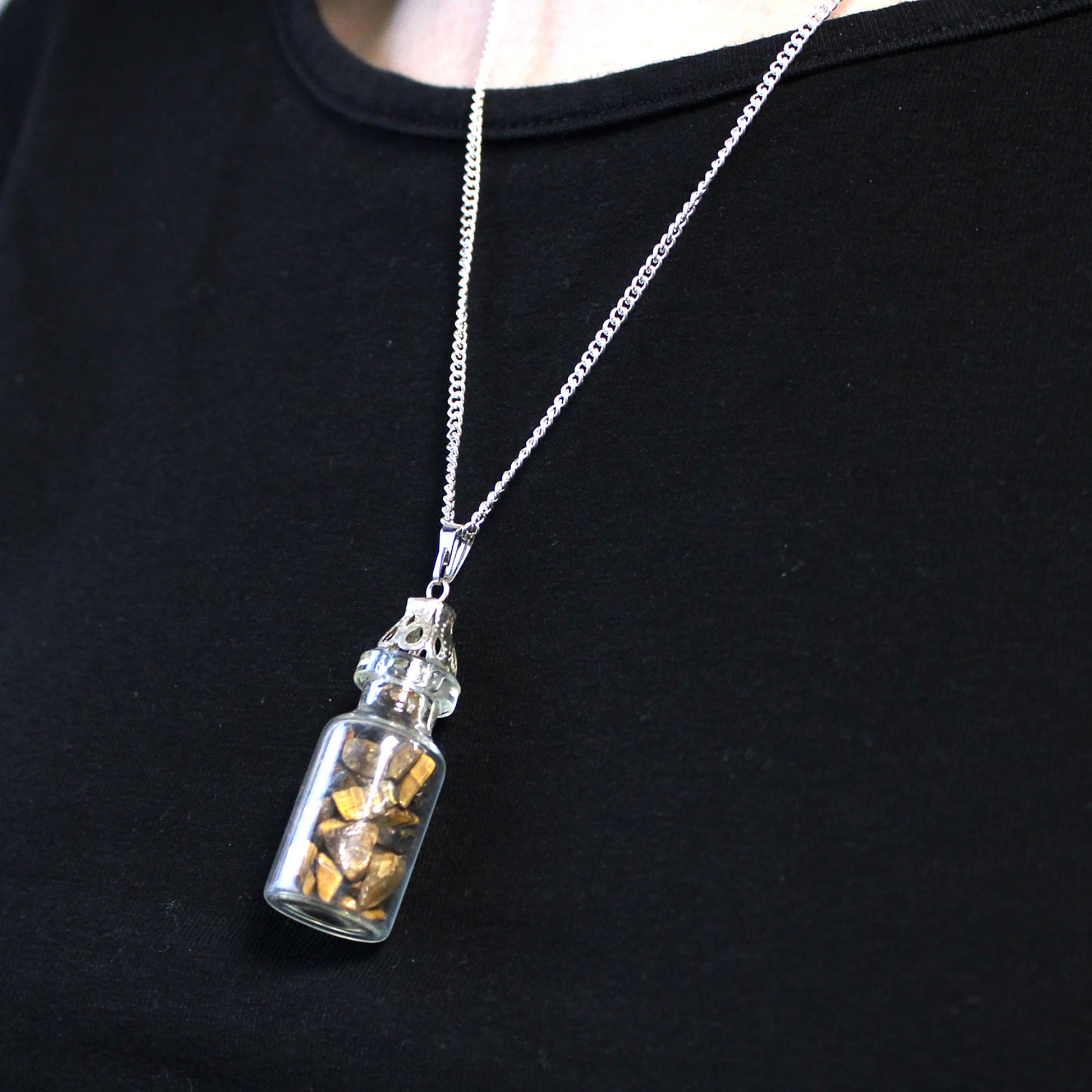 Bottled Gemstones Necklace - Tiger Eye From Witch, Please!