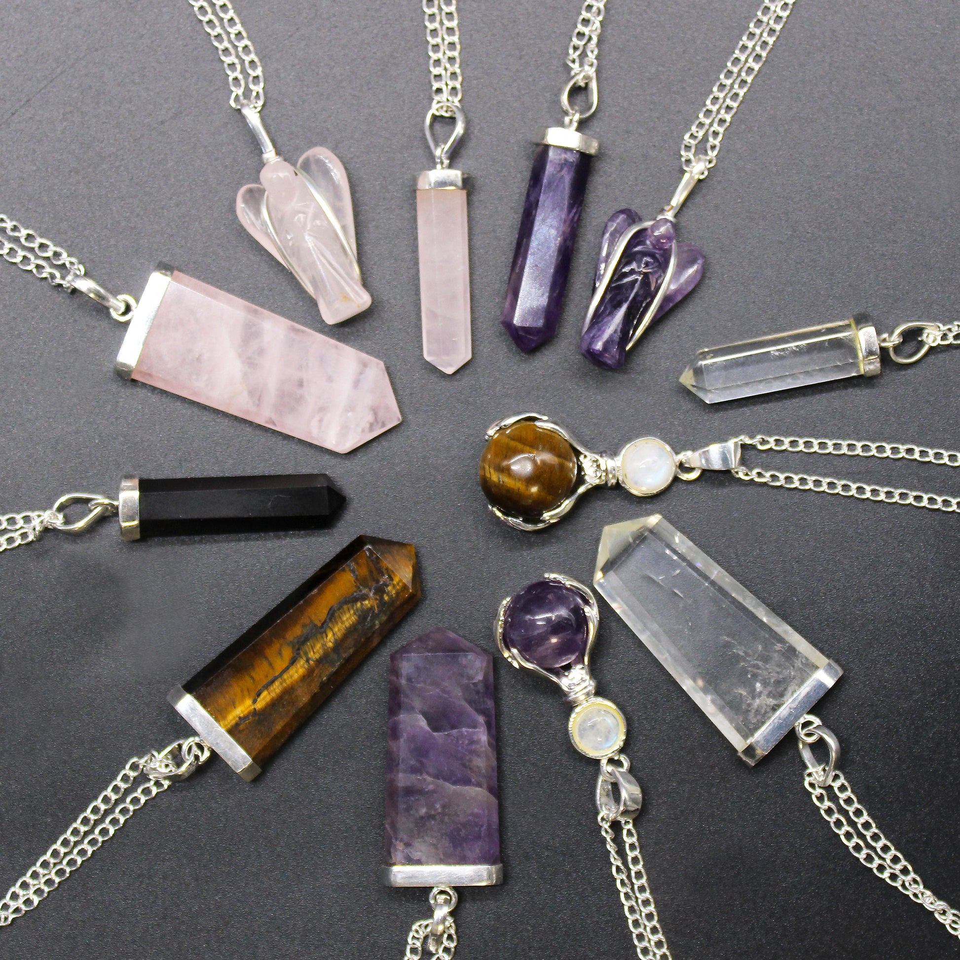 Gemstone Flat Pencil Pendant - Rock Quartz From Witch, Please!