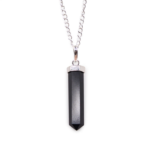 Gemstone Classic Point Pendant - Black Agate From Witch, Please!