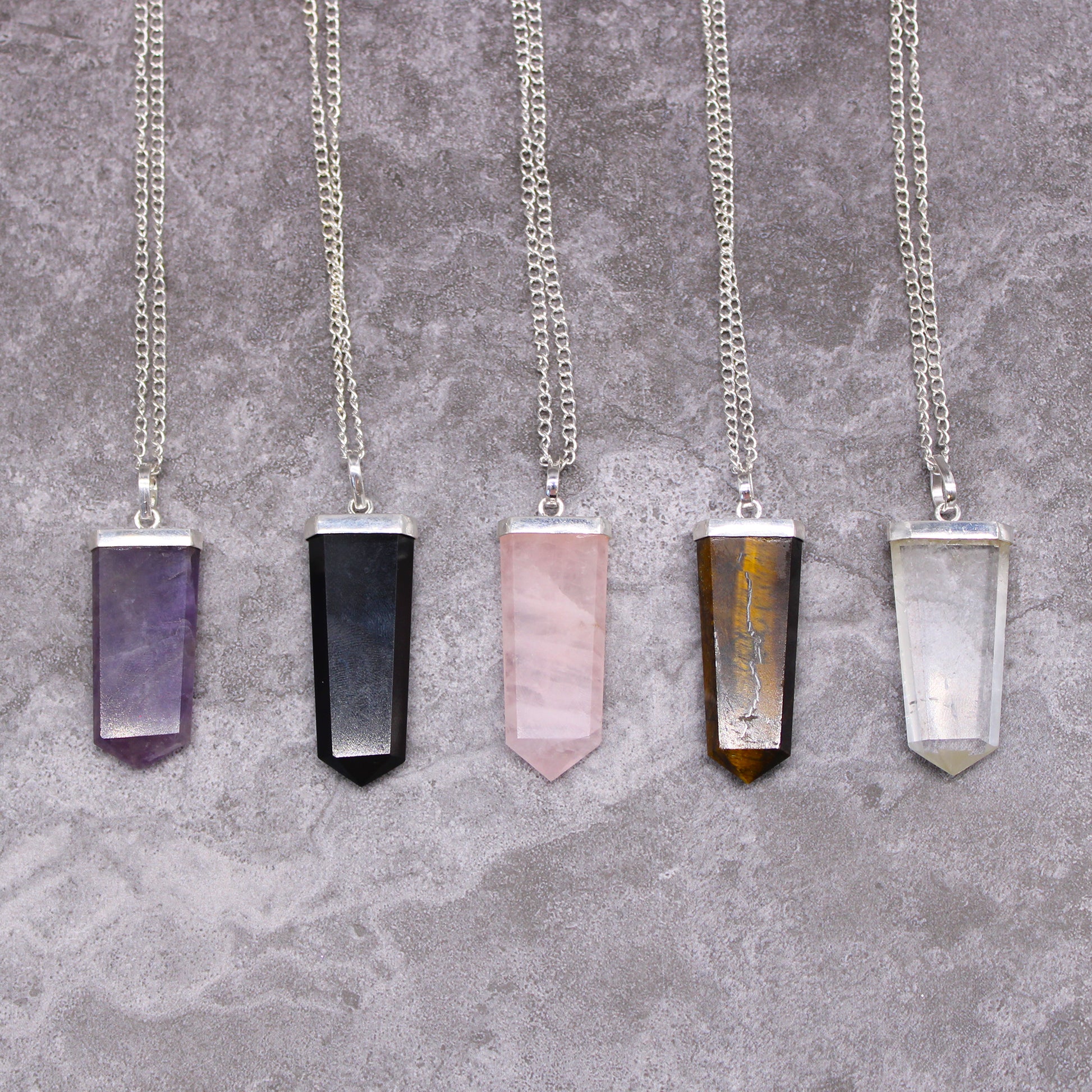 Gemstone Flat Pencil Pendant - Rock Quartz From Witch, Please!