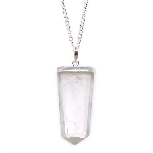 Gemstone Flat Pencil Pendant - Rock Quartz From Witch, Please!