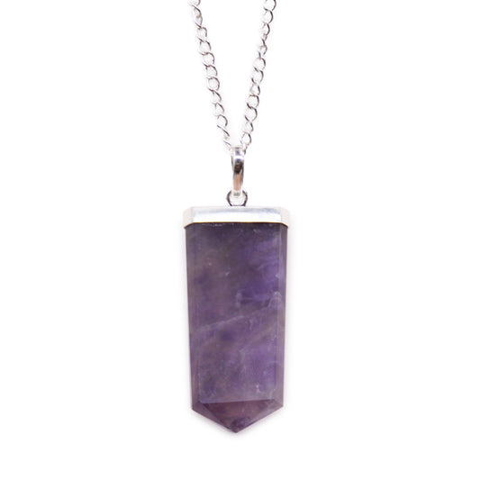 Gemstone Flat Pencil Pendant - Amethyst From Witch, Please!