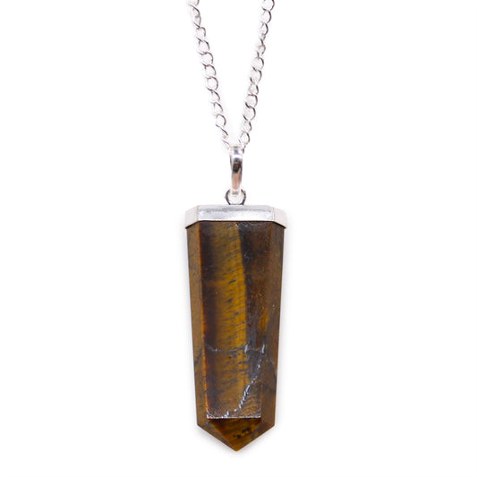 Gemstone Flat Pencil Pendant - Tiger Eye From Witch, Please!