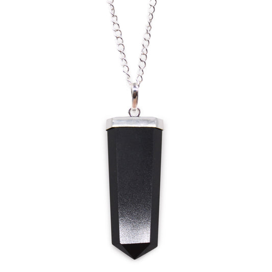 Gemstone Flat Pencil Pendant - Black Agate From Witch, Please!