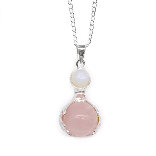 Gemstone Healing Hands Pendant - Rose Quartz From Witch, Please!