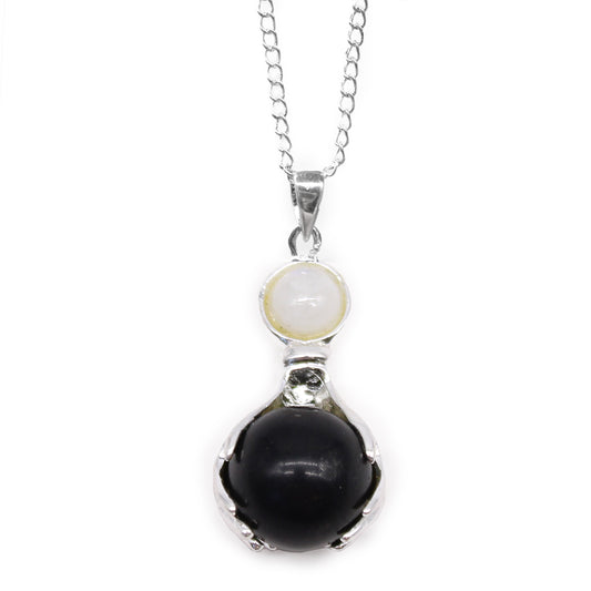 Gemstone Healing Hands Pendant - Black Agate From Witch, Please!