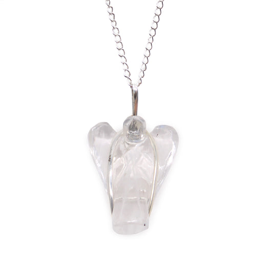 Gemstone Guardian Angel Pendant - Rock Quartz From Witch, Please!