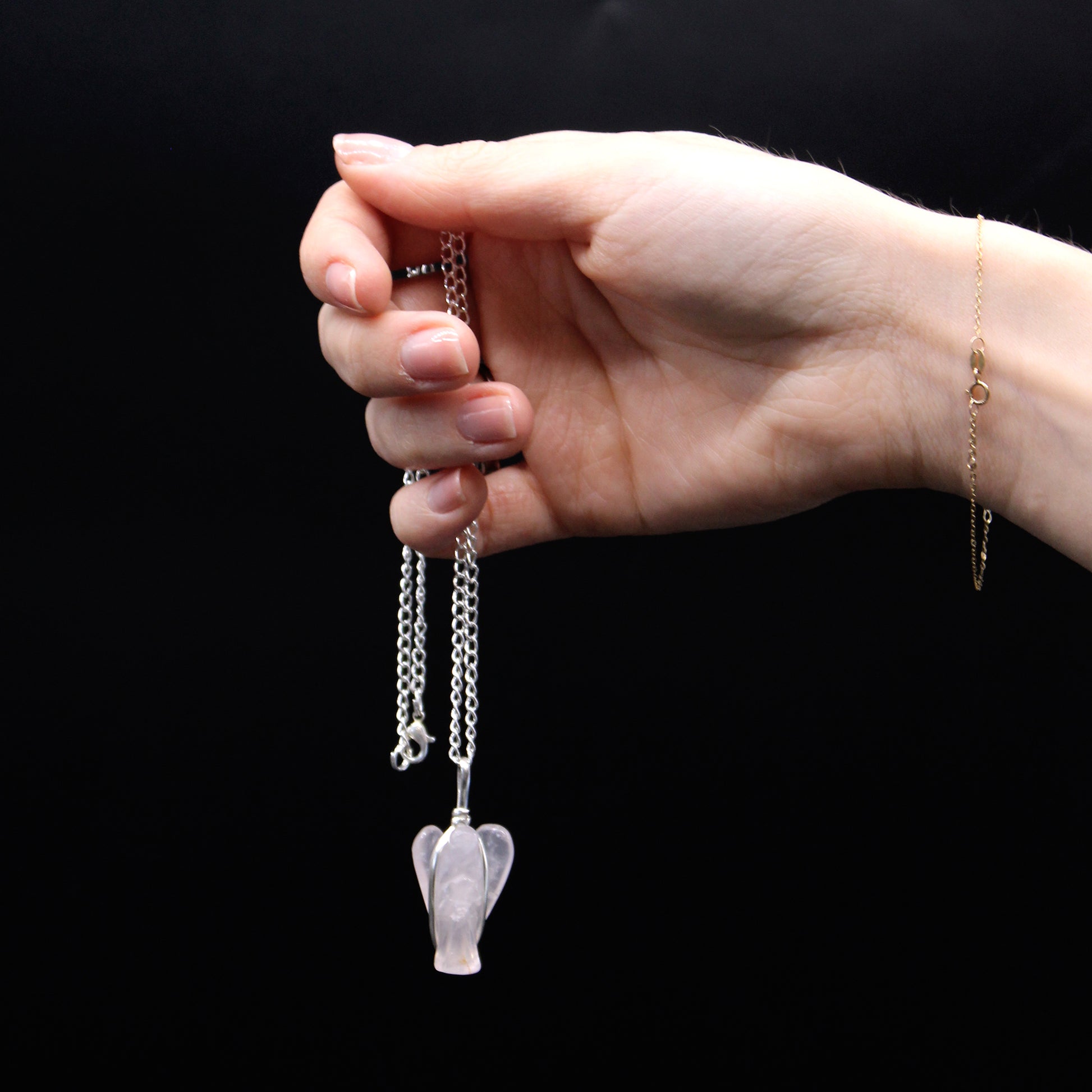 Gemstone Guardian Angel Pendant - Rose Quartz From Witch, Please!