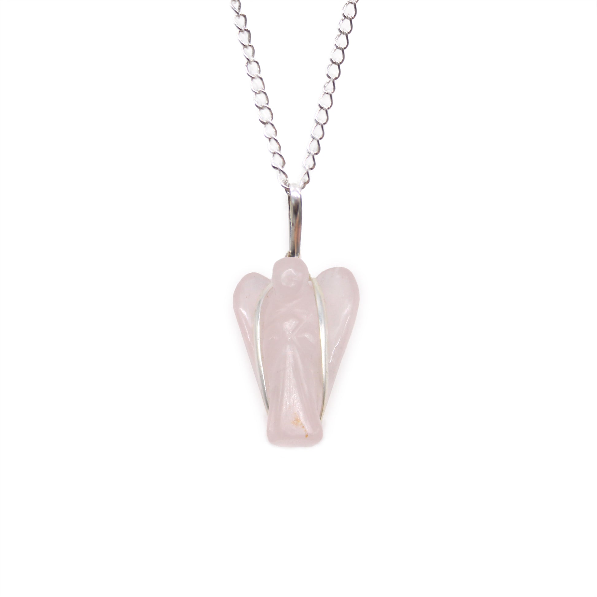 Gemstone Guardian Angel Pendant - Rose Quartz From Witch, Please!