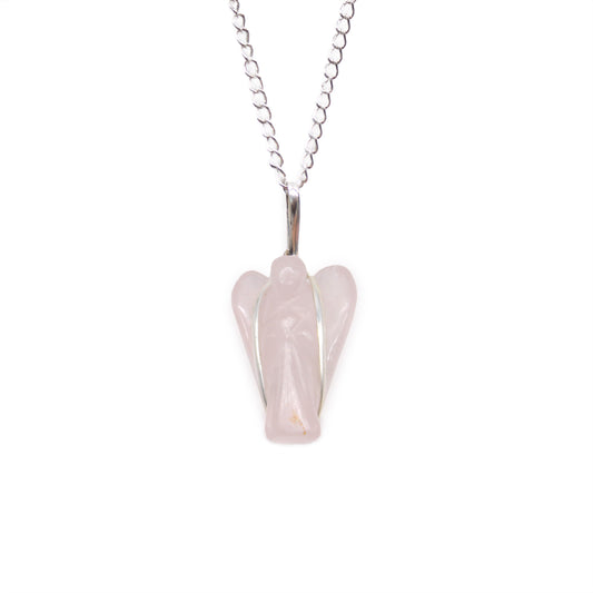 Gemstone Guardian Angel Pendant - Rose Quartz From Witch, Please!