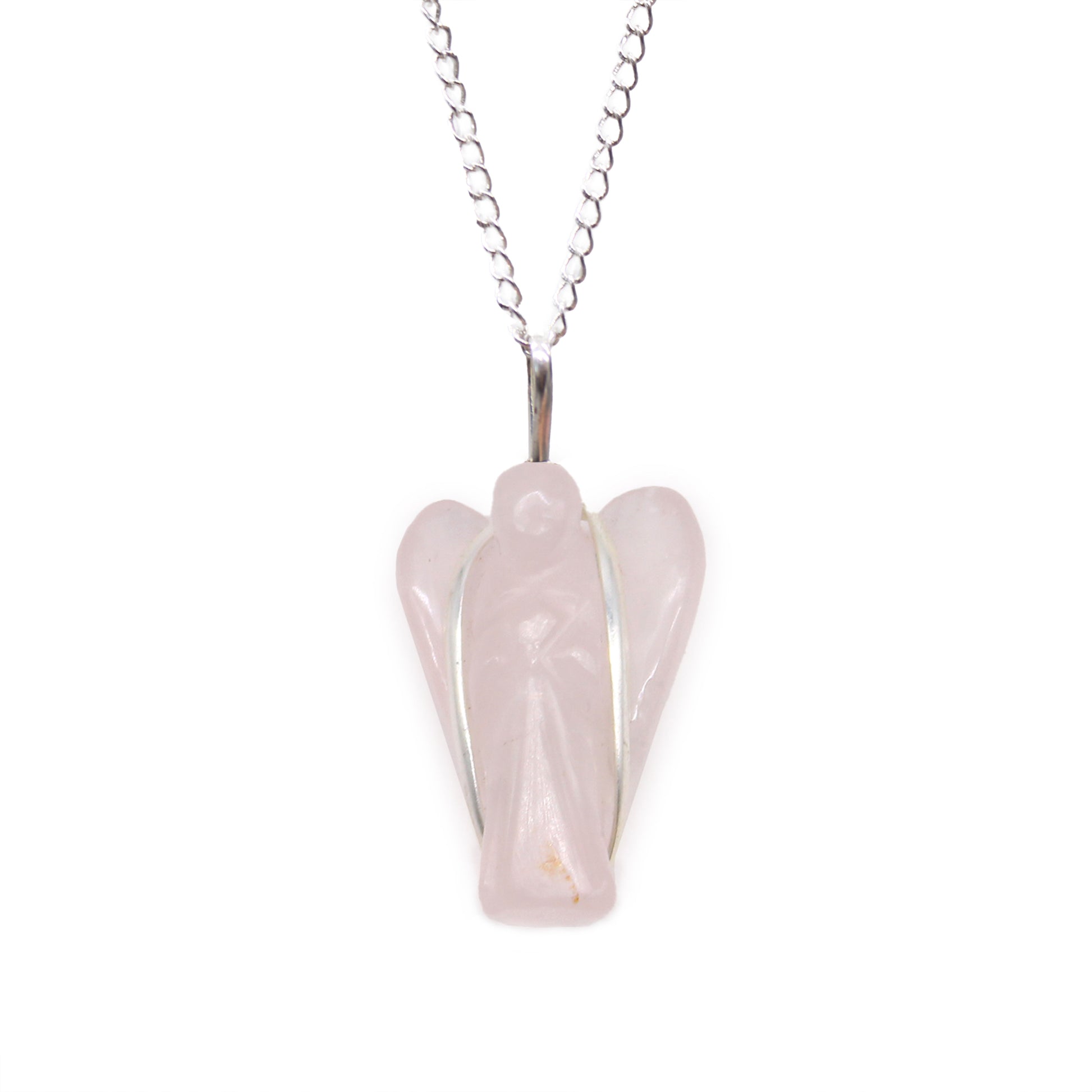 Gemstone Guardian Angel Pendant - Rose Quartz From Witch, Please!