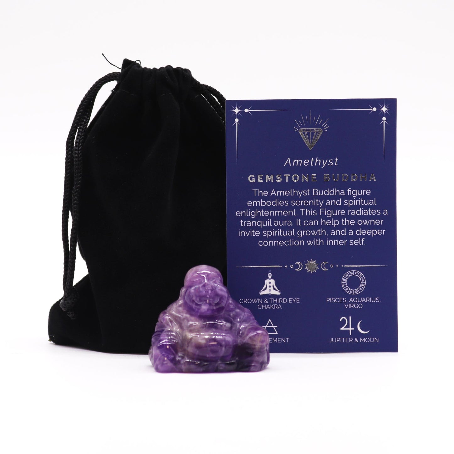 Gemstone Small Buddha - Amethyst From Witch, Please!