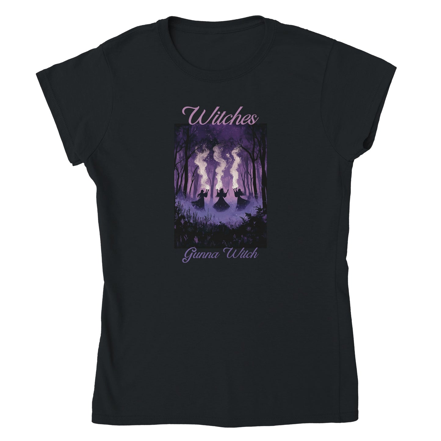 Witches Gonna Witch Classic Womens Crewneck Black T-shirt From Witch, Please!