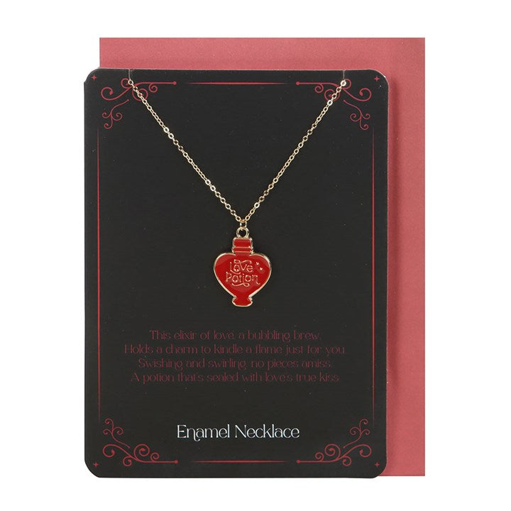 Love Potion Enamel Necklace Card From Witch, Please!