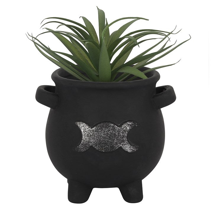 Triple Moon Cauldron Terracotta Plant Pot From Witch, Please!