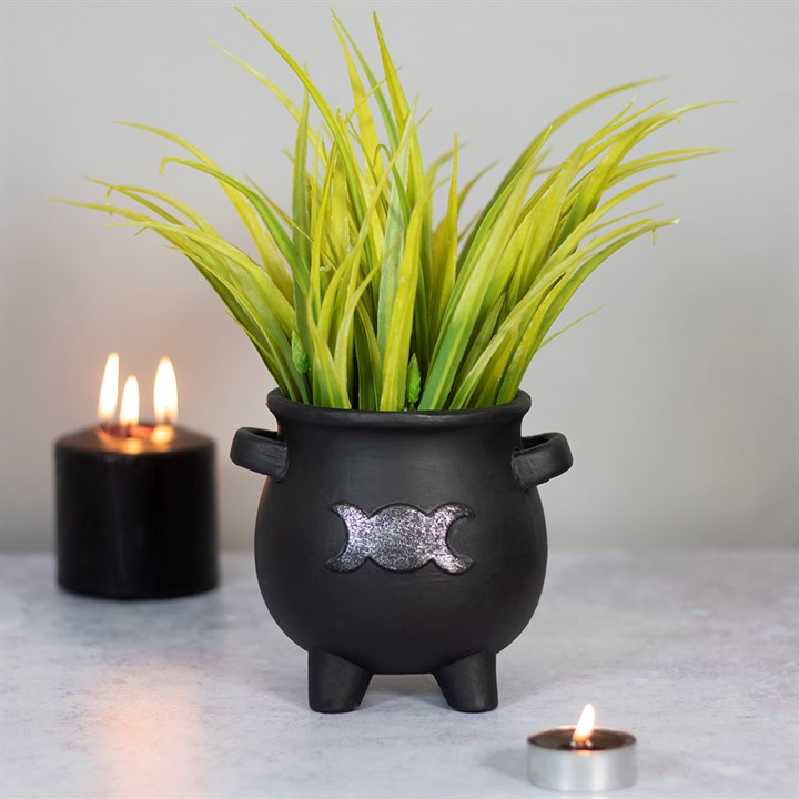 Triple Moon Cauldron Terracotta Plant Pot From Witch, Please!