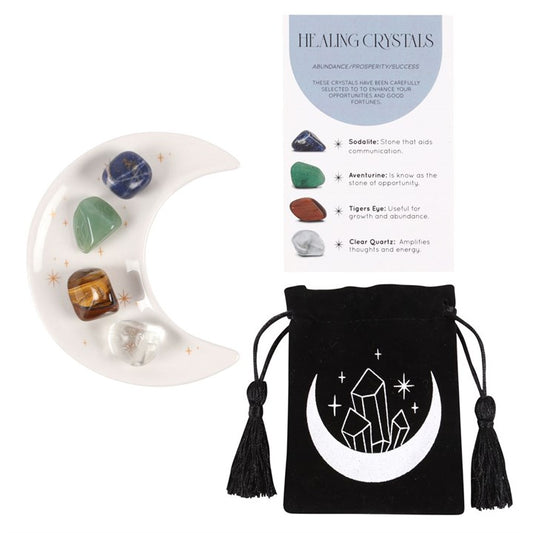 Success Healing Crystal Set with Moon Trinket Dish From Witch, Please!