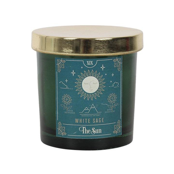 The Sun White Sage Tarot Candle From Witch, Please!