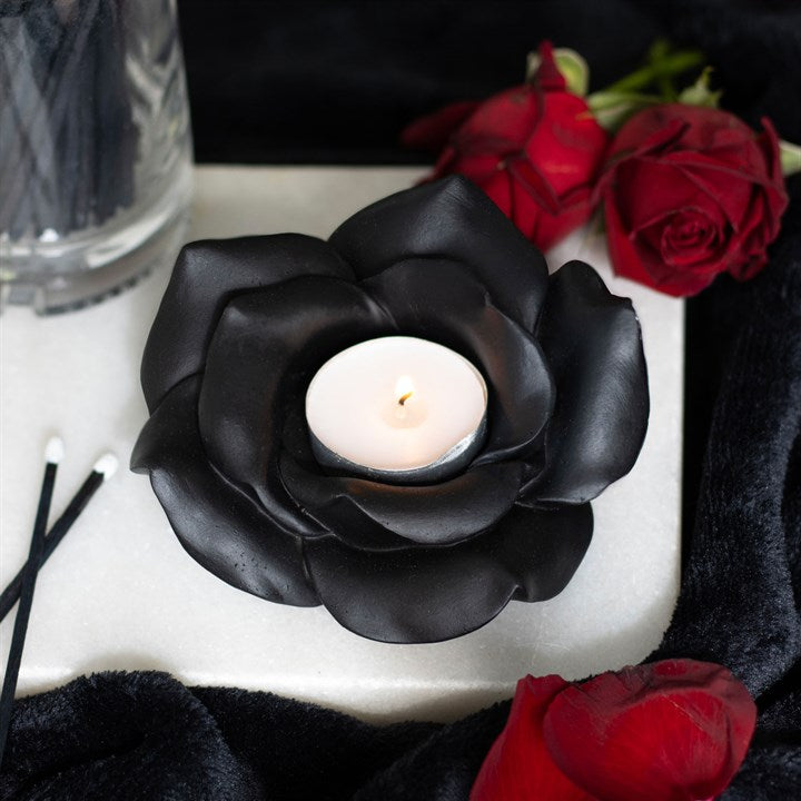 Black Rose Resin Tealight Candle Holder From Witch, Please!