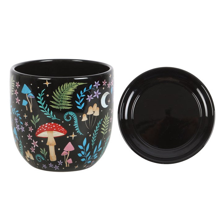 Dark Forest Print Ceramic Plant Pot with Saucer From Witch, Please!