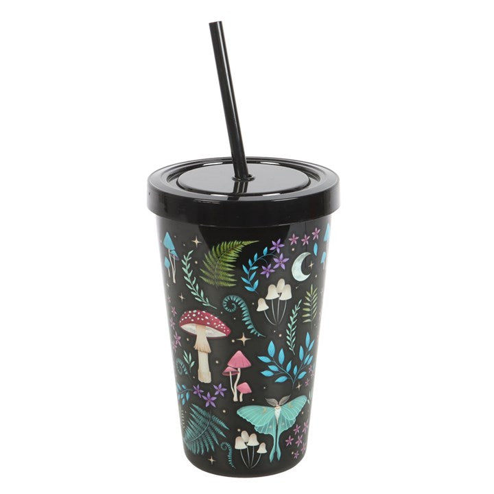 Dark Forest Print Plastic Tumbler with Straw From Witch, Please!