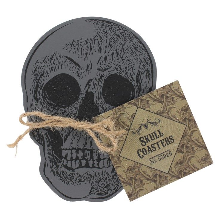 Set Of 4 Skull Coasters From Witch, Please!