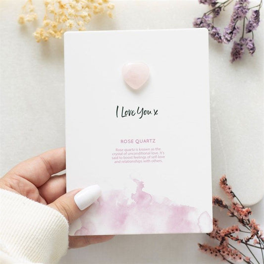 I Love You Rose Quartz Crystal Heart Greeting Card From Witch, Please!