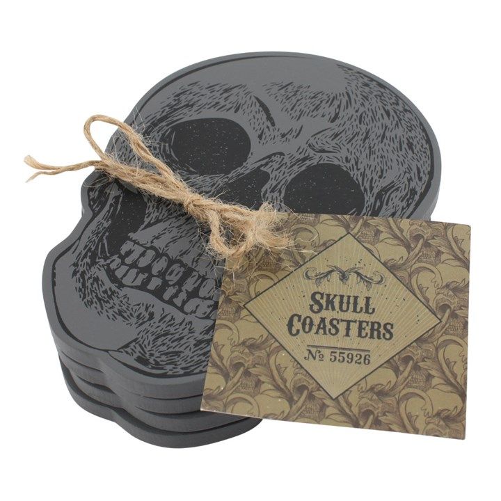 Set Of 4 Skull Coasters From Witch, Please!