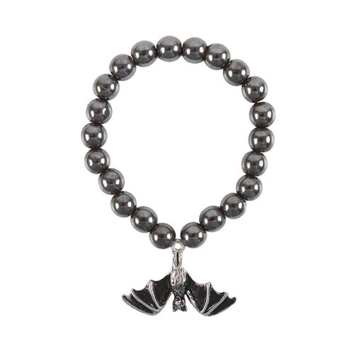 Hanging Bat Hematite Charm Bracelet From Witch, Please!