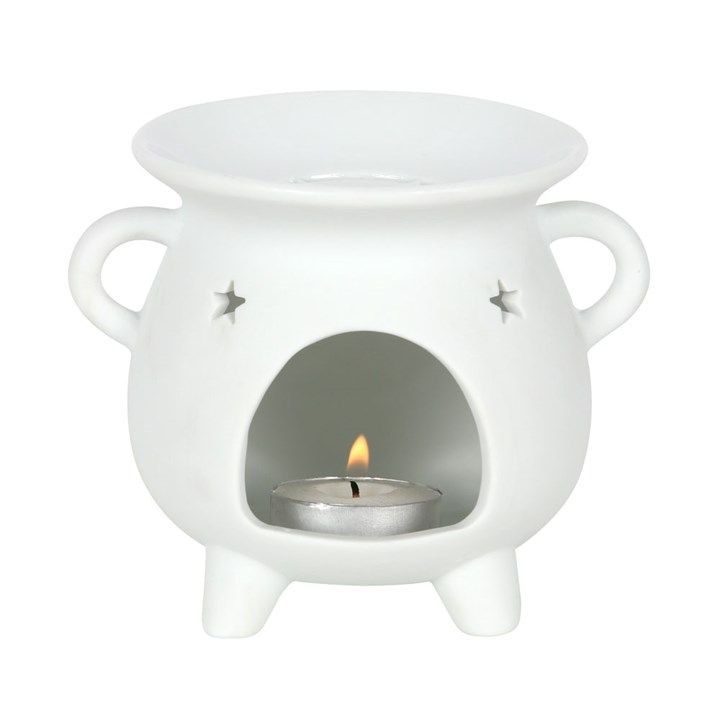 White Pentagram Cauldron Oil Burner From Witch, Please!