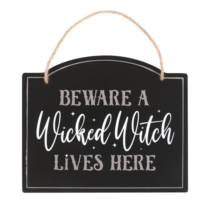 Beware A Wicked Witch Lives Here Hanging Sign From Witch, Please!