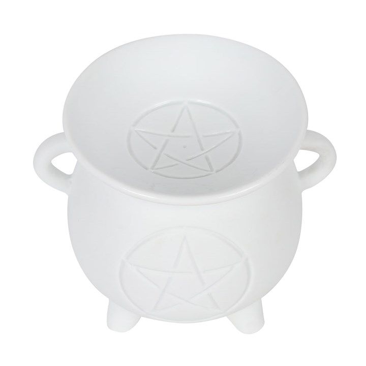 White Pentagram Cauldron Oil Burner From Witch, Please!