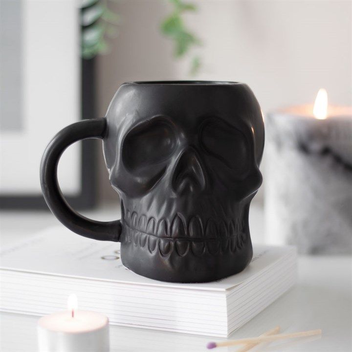 Matte Black Skull Mug From Witch, Please!