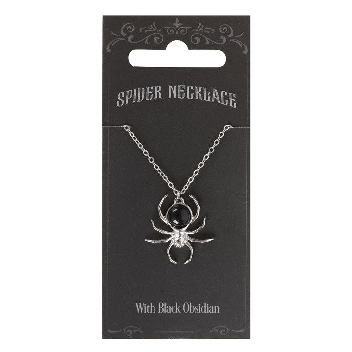 Black Obsidian Spider Pendant Necklace From Witch, Please!