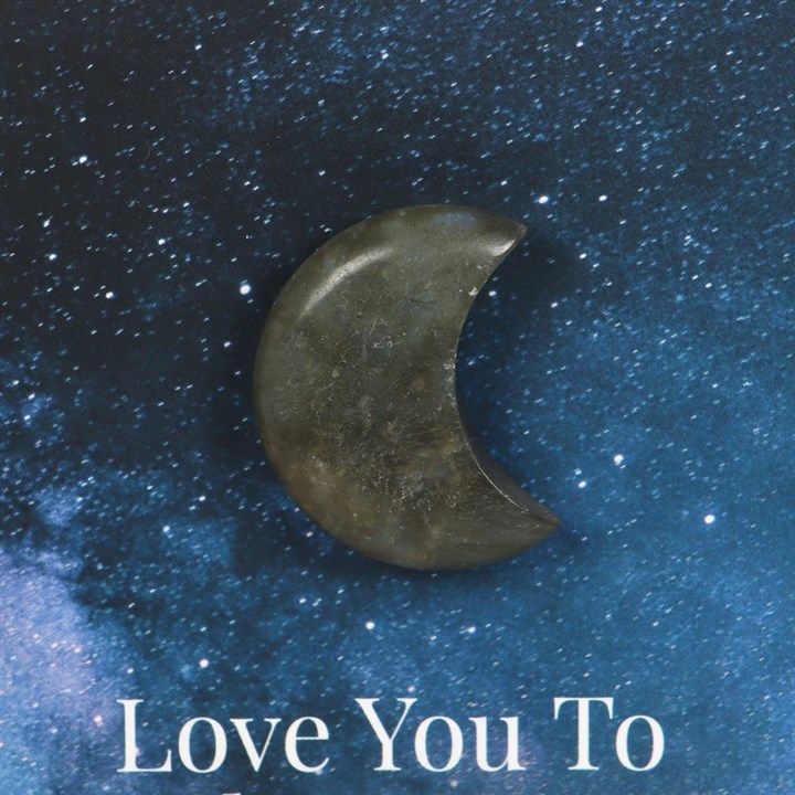 Moon & Back Labradorite Crystal Moon Greeting Card From Witch, Please!