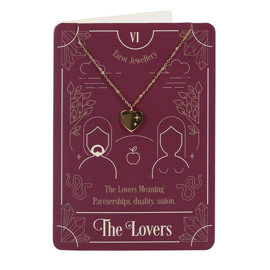 The Lovers Tarot Necklace on Greeting Card From Witch, Please!