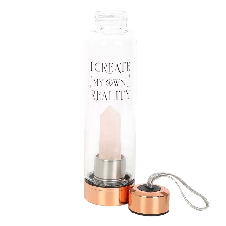 Rose Quartz Create My Own Reality Glass Water Bottle From Witch, Please!