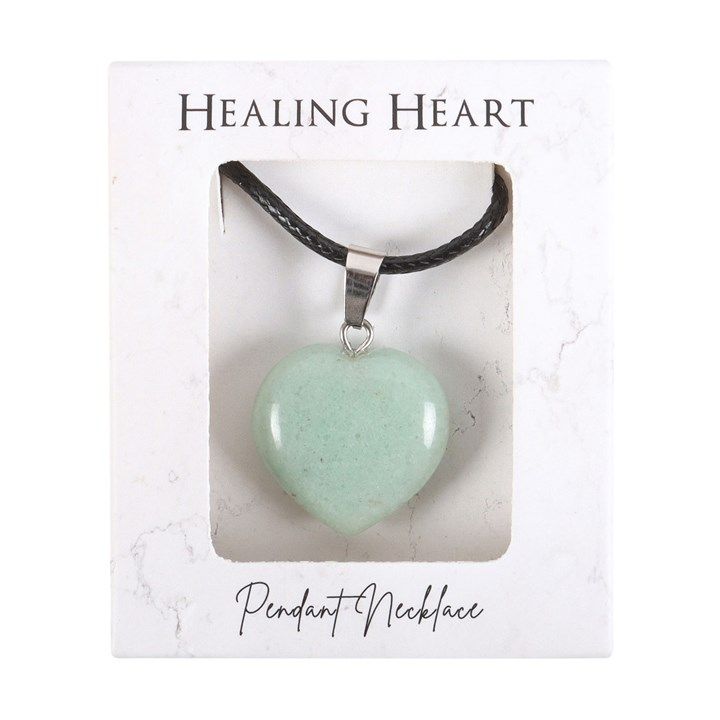 Green Adventurine Healing Crystal Heart Necklace From Witch, Please!